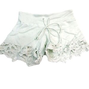 Nightcap Clothing Green Lace Trim Lounge Shorts